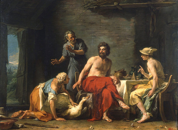 Image of Philomena and Baucis hosting Jupiter and Mercury by Restout